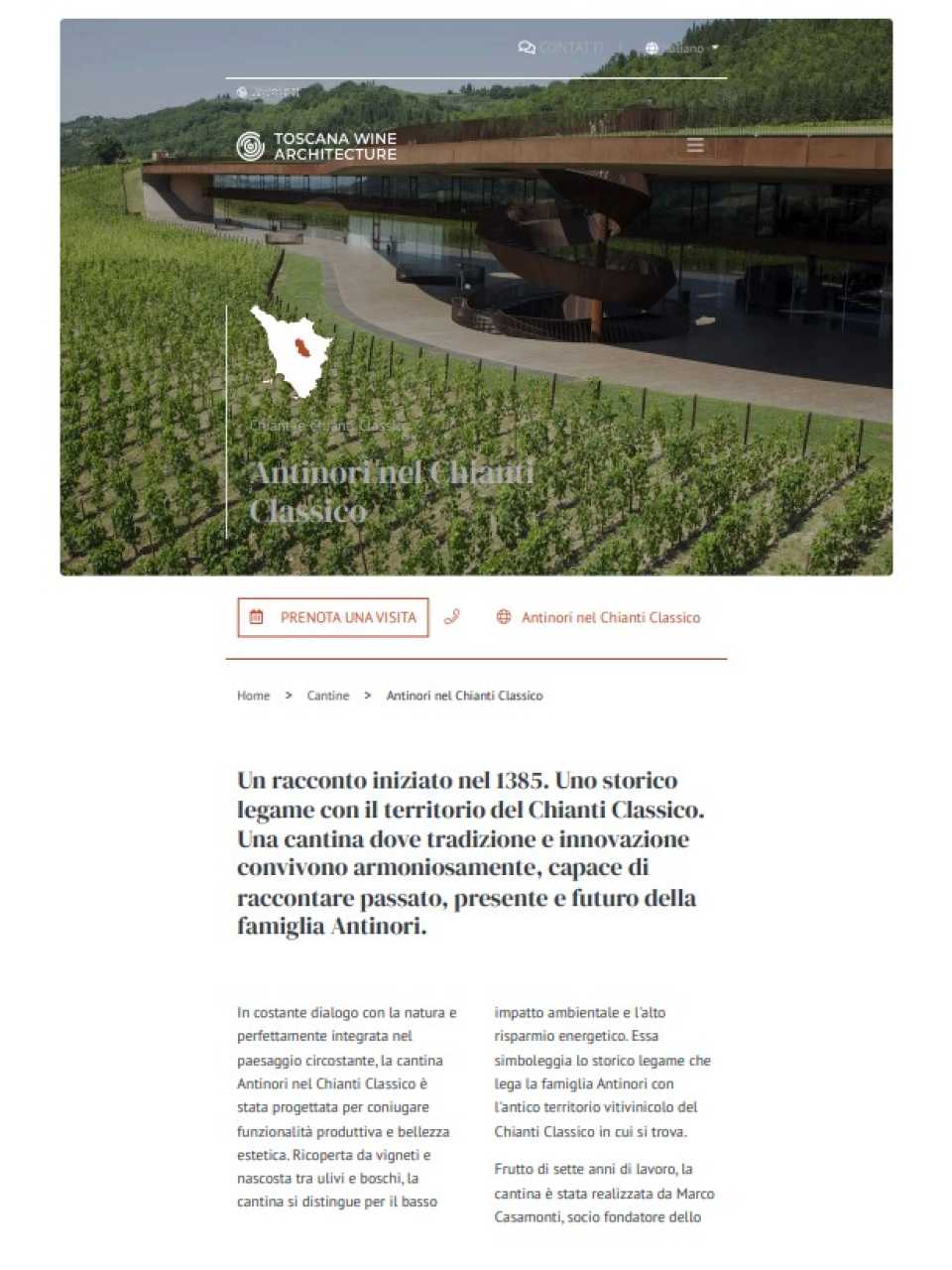 IN PRESENZA
Innovare e migliorarsi rispettando la tradizione: incontro con Albiera Antinori e visita alla Cantina Marchesi Antinori