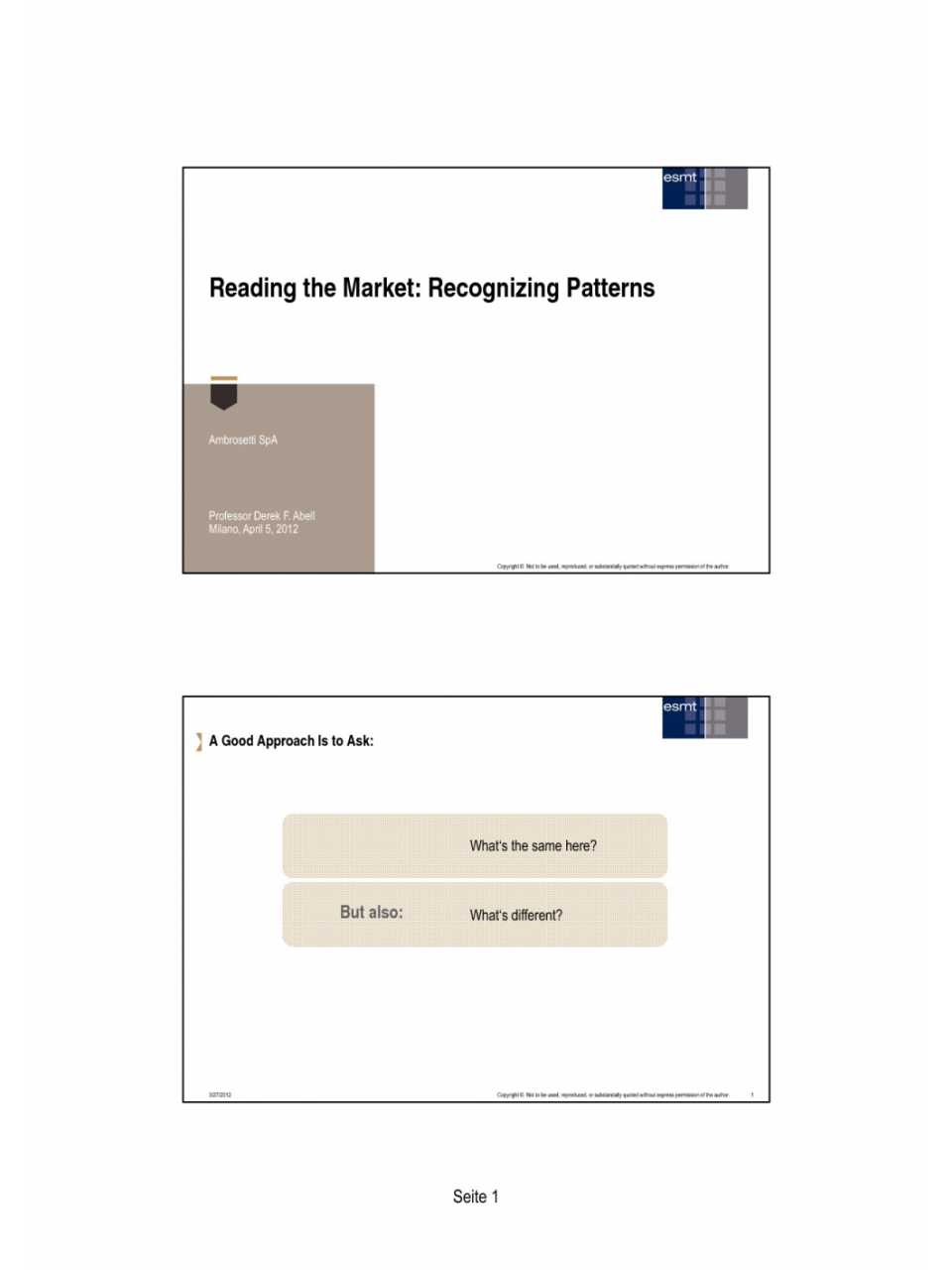Reading the Market Recognizing Patterns